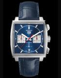 Tag Heuer Monaco Automatic Chronograph Blue Dial Blue Leather Strap Watch for Men - CBL2111.FC6453 Buy Now By Tag Heuer
