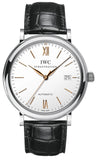IWC Portofino Automatic White Dial Black Leather Strap Watch for Men - IW356517 Buy Now By IWC