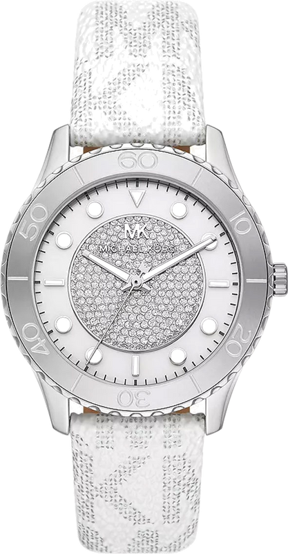Michael Kors Runway Three Hand White Dial White Leather Strap Watch For Women - MK6998 Buy Now By Michael Kors