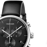 Calvin Klein High Noon Chronograph Black Dial Black Leather Strap Watch for Men - K8M271C1 Buy Now By Calvin Klein