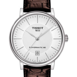Tissot T-Classic Powermatic 80 Silver Dial Brown Leather Strap Watch For Men - T122.407.16.031.00 Buy Now By Tissot