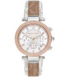 Michael Kors Parker Chronograph White Dial Two Tone Leather Strap Watch For Women - MK6950 Buy Now By Michael Kors