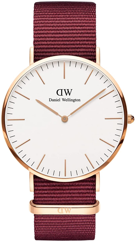 Daniel Wellington Classic Roselyn White Dial Maroon Nylon Strap Watch For Women - DW00100267 Buy Now By Daniel Wellington