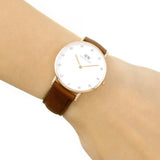 Daniel Wellington Classy St Mawes White Dial Brown Leather Strap Watch For Women - DW00100075 Buy Now By Daniel Wellington