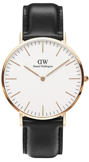 Daniel Wellington Classic Sheffield White Dial Black Leather Strap Watch For Men - DW00100007 Buy Now By Daniel Wellington
