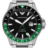 Emporio Armani Sea Explorer GMT Quartz Black Dial Silver Steel Strap Watch For Men - AR11589 Buy Now By Emporio Armani