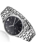 Emporio Armani Gianni Chronograph Black Dial Silver Steel Strap Watch For Men - AR80009 Buy Now By Emporio Armani