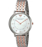 Emporio Armani Gianni T Bar Mother of Pearl Dial Two Tone Steel Strap Watch For Women - AR2508 Buy Now By Emporio Armani