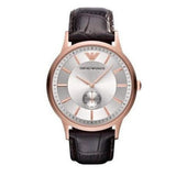 Emporio Armani Classic Analog Silver Dial Brown Leather Strap Watch For Men - AR9101 Buy Now By Emporio Armani