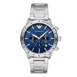 Emporio Armani Mario Chronograph Blue Dial Silver Steel Strap Watch For Men - AR11306 Buy Now By Emporio Armani