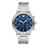 Emporio Armani Mario Chronograph Blue Dial Silver Steel Strap Watch For Men - AR11306 Buy Now By Emporio Armani
