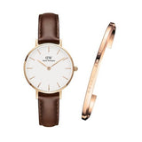 Daniel Wellington Petite St Mawes White Dial Brown Leather Strap Watch For Women - DW00100175 Buy Now By Daniel Wellington