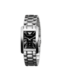 Emporio Armani Classic Black Dial Silver Stainless Steel Watch For Women - AR0157 Buy Now By Emporio Armani