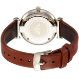 Emporio Armani Gianni T Bar Quartz Pink Mother of Pearl Dial Brown Leather Strap Watch For Women - AR1960 Buy Now By Emporio Armani
