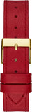 Guess Fame Quartz Gold Dial Red Leather Strap Watch For Women - GW0504L2 Buy Now By Guess