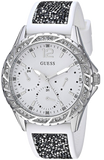 Guess Swirl Quartz Silver Dial White Silicone Strap Watch for Women - W1096L1 Buy Now By Guess