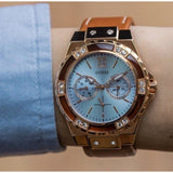 Guess Limelight Quartz White Dial Brown Leather Strap Watch For Women - W0775L7 Buy Now By Guess