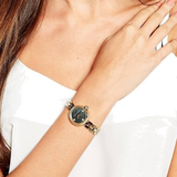 Marc Jacobs Courtney Mother of Pearl Black Dial Gold Steel Strap Watch for Women - MJ3460 Buy Now By Marc Jacobs