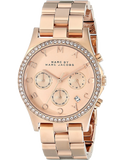 Marc Jacobs Henry Chronograph Rose Gold Dial Rose Gold Steel Strap Watch for Women - MBM3118 Buy Now By Marc Jacobs