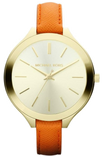 Michael Kors Runway Quartz Gold Dial Orange Leather Strap Watch For Women - MK2275 Buy Now By Michael Kors