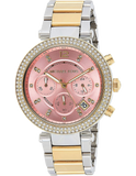 Michael Kors Parker Pink Dial Two Tone Steel Strap Watch for Women - MK6140 Buy Now By Michael Kors