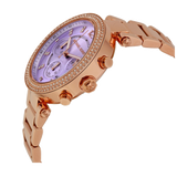 Michael Kors Parker Purple Dial Rose Gold Steel Strap Watch for Women - MK6169 Buy Now By Michael Kors