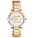 Michael Kors Parker Mother of Pearl White Dial Gold Steel Strap Watch For Women - MK4693 Buy Now By Michael Kors