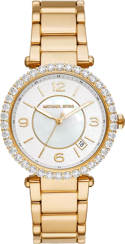 Michael Kors Parker Mother of Pearl White Dial Gold Steel Strap Watch For Women - MK4693 Buy Now By Michael Kors