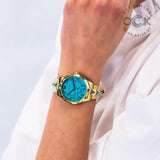 Michael Kors Petite Runway Mercer Blue Dial Gold Steel Strap Watch For Women - MK6673 Buy Now By Michael Kors