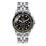 Fossil FB-01 Chronograph Black Dial Silver Steel Strap Watch for Men - FS5864 Buy Now By Fossil