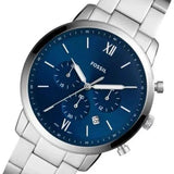 Fossil Neutra Chronograph Blue Dial Silver Steel Strap Watch for Men - FS5792 Buy Now By Fossil