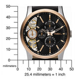 Fossil Twist Multi-Function Chronograph Black Dial Black Leather Strap Watch for Men - ME1099 Buy Now By Fossil