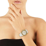 Guess Limelight Quartz Silver Dial White Leather Strap Watch For Women - W0775l8 Buy Now By Guess