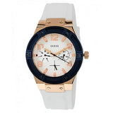 Guess Jet Setter White Dial White Rubber Strap Watch for Women - W0564L1 Buy Now By Guess