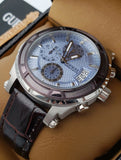 Guess Pinnacle Chronograph Quartz Blue Dial Brown Leather Strap Watch For Men - W0673G1 Buy Now By Guess