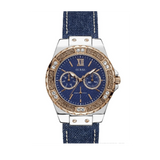 Guess Limelight Quartz Analog Blue Dial Blue Denim Strap Watch For Women - W0775l10 Buy Now By Guess