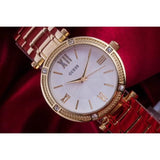 Guess Park Ave South Analog White Dial Gold Steel Strap Watch For Women - W0767L2 Buy Now By Guess