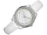 Guess Rosette Analog White Dial White Leather Strap Watch For Women - W75043L1 Buy Now By Guess