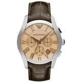 Emporio Armani Valente Chronograph Amber Dial Brown Leather Strap Watch For Men - AR1634 Buy Now By Emporio Armani