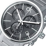 Calvin Klein Post Minimal Chronograph Black Dial Silver Steel Strap Watch for Men - K7627161 Buy Now By Calvin Klein