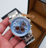 Guess Horizon Chronograph Quartz Blue Dial Silver Steel Strap Watch for Men - W0379G6 Buy Now By Guess