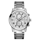 Guess Exec Quartz Silver Dial Silver Steel Strap Watch for Men - W0075G3 Buy Now By Guess