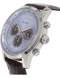 Guess Horizon Chronograph Analog Blue Dial Brown Leather Strap Watch For Men - W0380G6 Buy Now By Guess