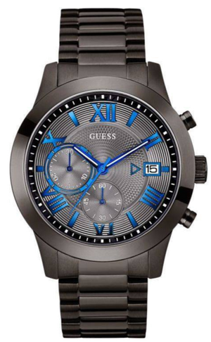 Guess Atlas Quartz Grey Dial Grey Steel Strap Watch For Men - W0668G2 Buy Now By Guess