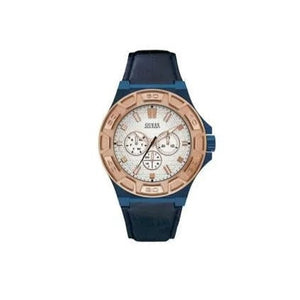 Guess Force Multi Function White Dial Blue Leather Strap Watch For Men - W0674G7 Buy Now By Guess