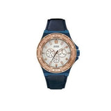Guess Force Multi Function White Dial Blue Leather Strap Watch For Men - W0674G7 Buy Now By Guess