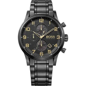 Hugo Boss Aeroliner Black Dial Black Steel Strap Watch for Men - 1513275 Buy Now By Hugo Boss
