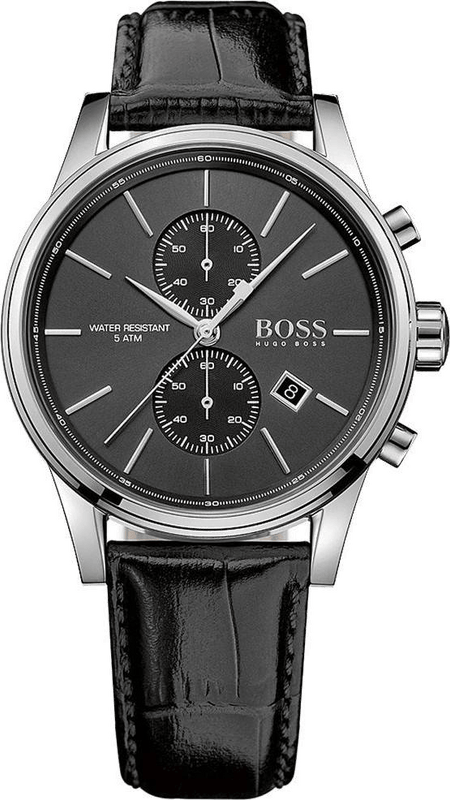 Hugo Boss Jet Black Dial Black Leather Strap Watch for Men - 1513279 Buy Now By Hugo Boss