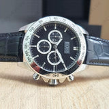 Hugo Boss Hero Chronograph Black Dial Black Leather Strap Watch For Men - 1513752 Buy Now By Hugo Boss