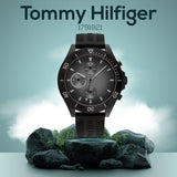 Tommy Hilfiger Larson Chronograph Black Dial Black Rubber Strap Watch For Men - 1791921 Buy Now By Tommy Hilfiger
